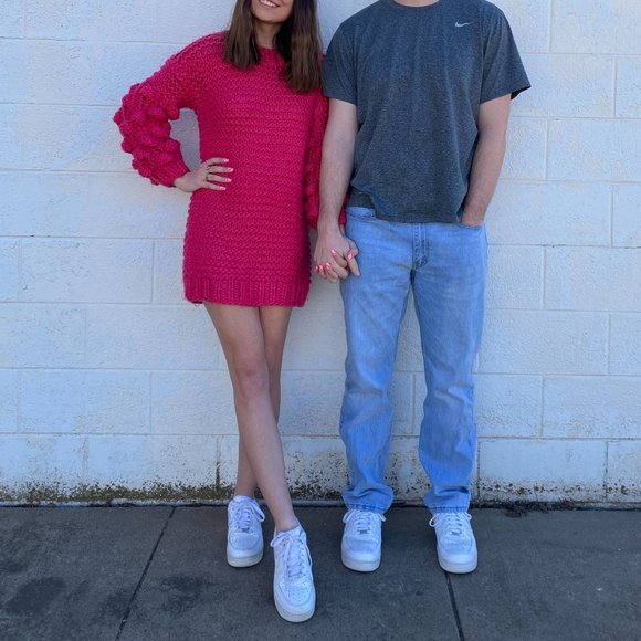 Macaron Bubble Hot Pink Chunky Knit Sweater - Picture 4 of 6